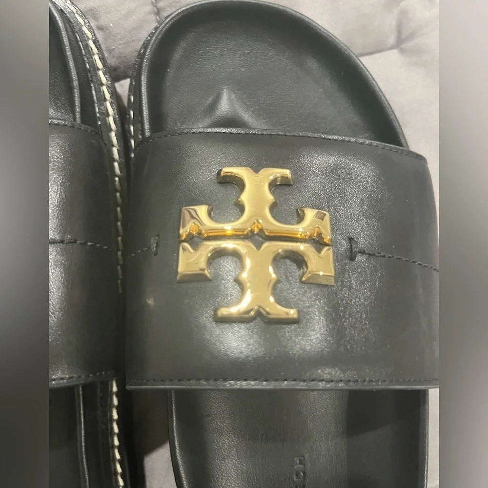 Tory Burch Everly Anatomic Lug Paris Nappa Slide black 5.5 beach
